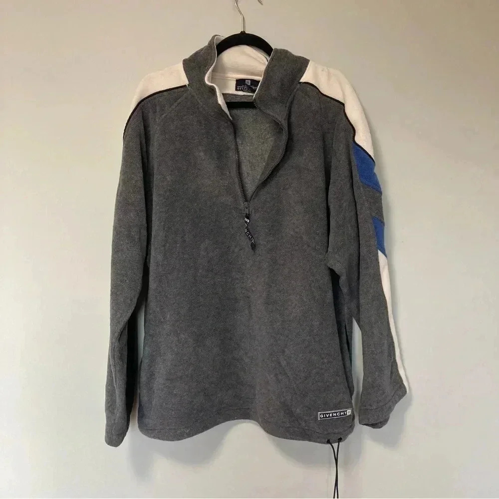 Givenchy activewear vintage grey half zip  fleece pullover